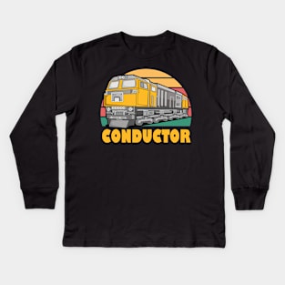 Train Conductor Kids Long Sleeve T-Shirt